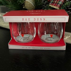Rae Dinn Mr & Mrs Stemless Wine Glasses